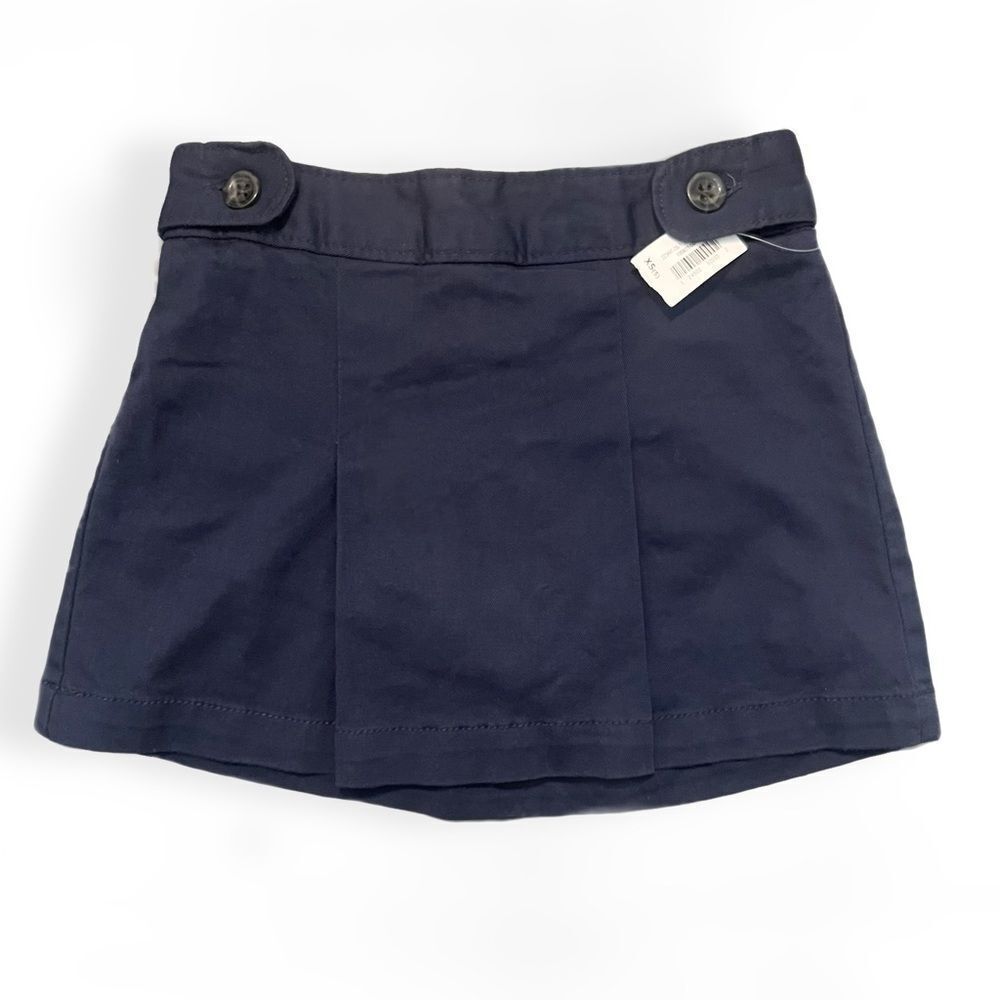 Nwt Old Navy Twill Pleated Elastic Waist Skort in Uniform Blue Girls Size XS (5)
